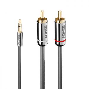 Lindy 35332 Kabel mini jack 3.5mm - 2x RCA, Cromo Line - 0,5m